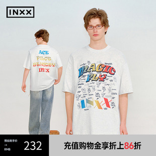 T恤宽松圆领上衣男XRF2010997 INXX 街头潮牌彩色主题印花短袖