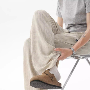 休闲裤 冰丝薄款 男夏季 新款 INXX 潮牌直筒透气慵懒长裤 STREET美式