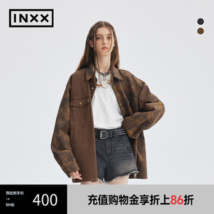 宽松休闲牛仔外套男女同款 拼接款 INXX APE3140911 APYD潮流新品