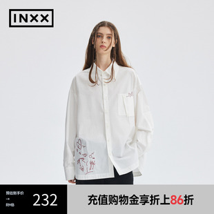 INXX 潮牌印花基础款 APYD时尚 APE3040854 长袖 衬衣男女同款