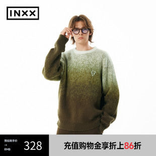 INXX 潮牌新品 APYD 毛衣APE4061326 圆领渐变针织衫 男女同款