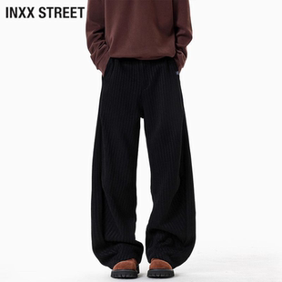裤 休闲裤 子秋季 潮流新款 重磅 INXX 宽松美式 STREET鱼骨条纹男士