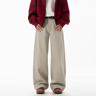 潮牌宽松直筒裤 INXX 秋冬新款 子男士 STREET美拉德棕色阔腿休闲裤