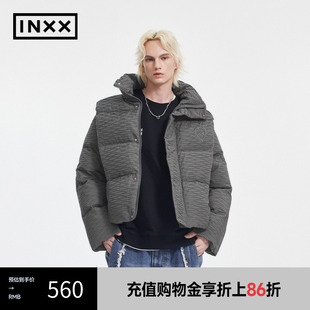 潮牌压褶感纹理羽绒服情侣短外套APD4151727 INXX APYD 时尚