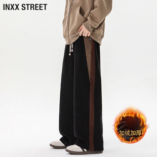 STREET美式 休闲裤 加绒重磅垂感宽松阔腿卫裤 秋冬新款 子 男士 INXX