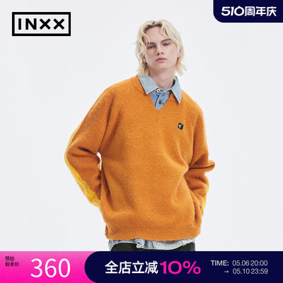 【INXX】Standby 时尚潮牌撞色提花套头针织衫情侣毛衣XMD4061575
