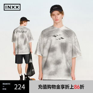 T恤创意字母印花上衣情侣XRF2010852 INXX 复古套色水洗短袖