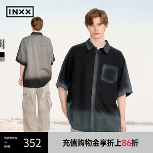 结构喷色设计衬衣XRF2040846 INXX 清凉天丝莱赛尔面料短袖 衬衫