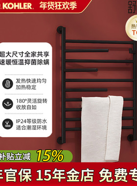科勒电热毛巾架大号家用卫生间浴室智能恒温加热毛巾烘干架29352T