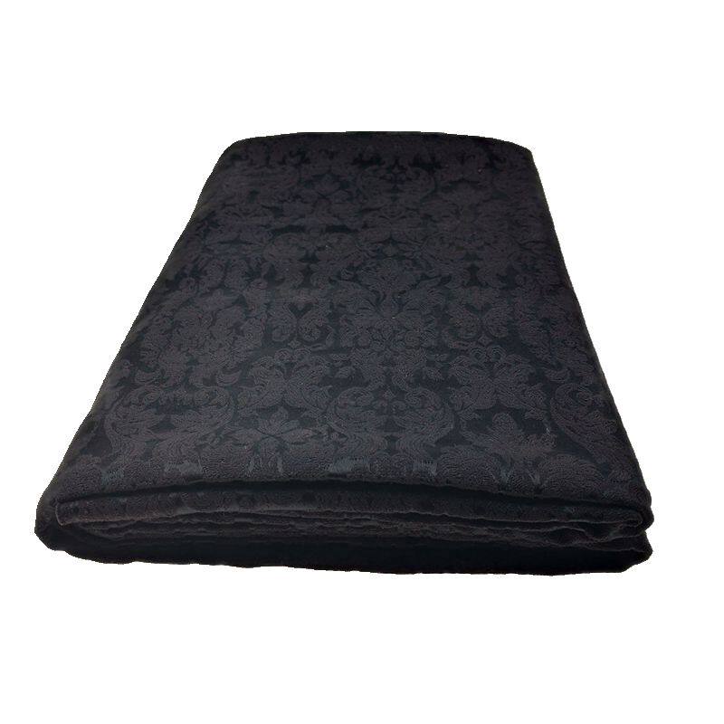 涤棉新款中国风微弹力黑色暗花提花布料古装汉服制衣服饰旗袍面料