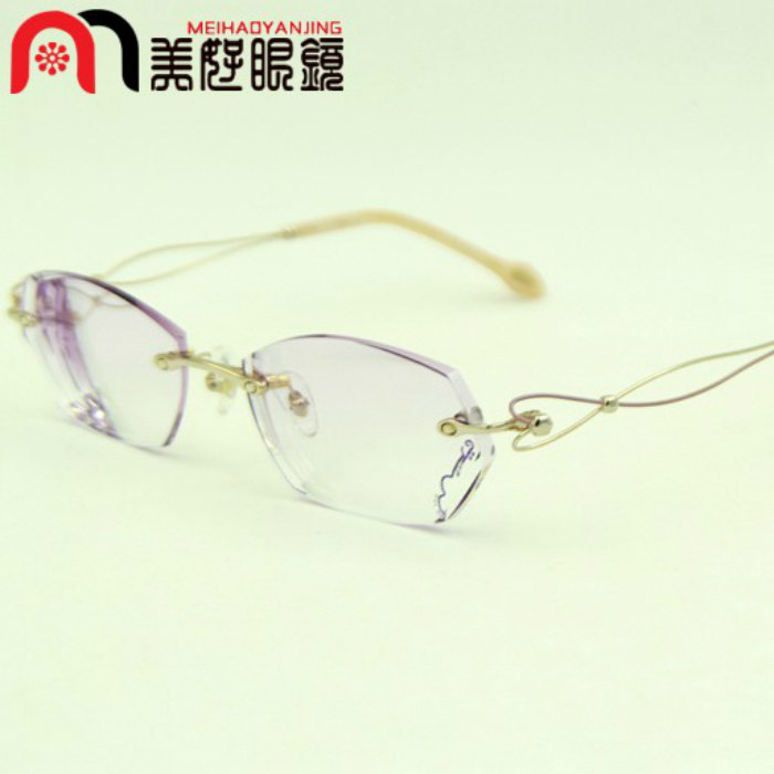 YEIN幻影无框近视眼镜 钻石切边镶钻眼镜女 幻影眼镜架 H-1276