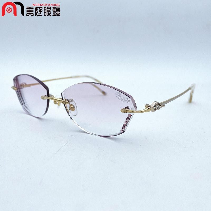 韩国正品YEIN魅影8311无框切边镶钻近视眼镜 高档女款