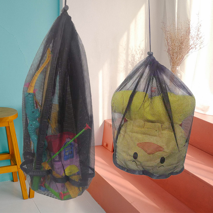 束口收纳袋网袋网兜篮球足球乒乓干菜杂物沙滩玩具收纳神器有网眼