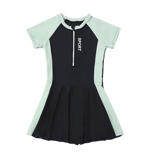 儿童泳衣女童连体裙式加肥加大码泳装胖女孩2024新款中大童游泳衣