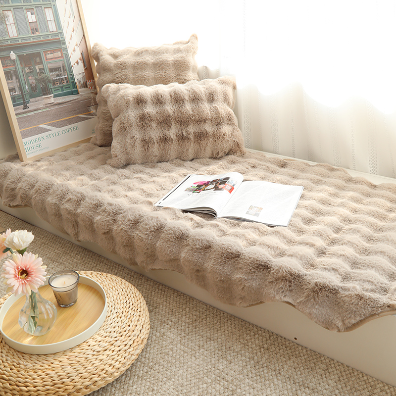 时尚不规则飘窗垫窗台垫毛绒飘窗毯窗台毯子定制毛毛垫卧室阳台垫