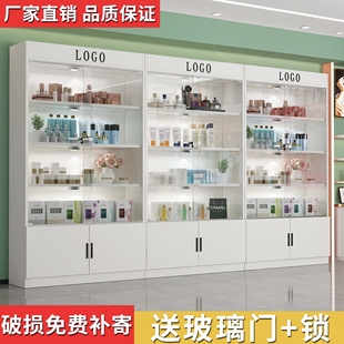 玻璃门带锁化妆品展示柜美容院理发店产品柜样品置物架礼品陈列柜