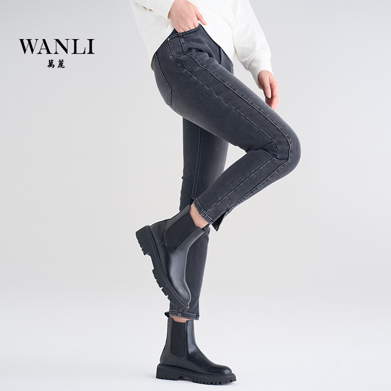 万丽铅笔牛仔裤修身百搭2023新款