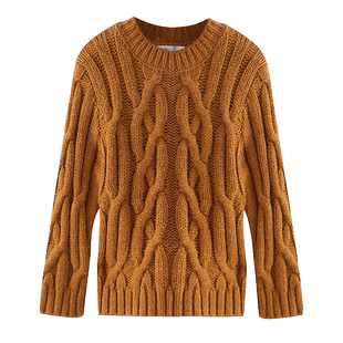 万丽（服饰）秋冬童装儿童毛衣绞花毛衫套头针织洋气加厚女童