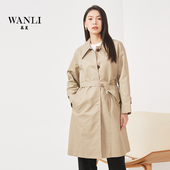 女士风衣单排扣中长款 万丽 服饰 日常简约休闲百搭女士外套风衣