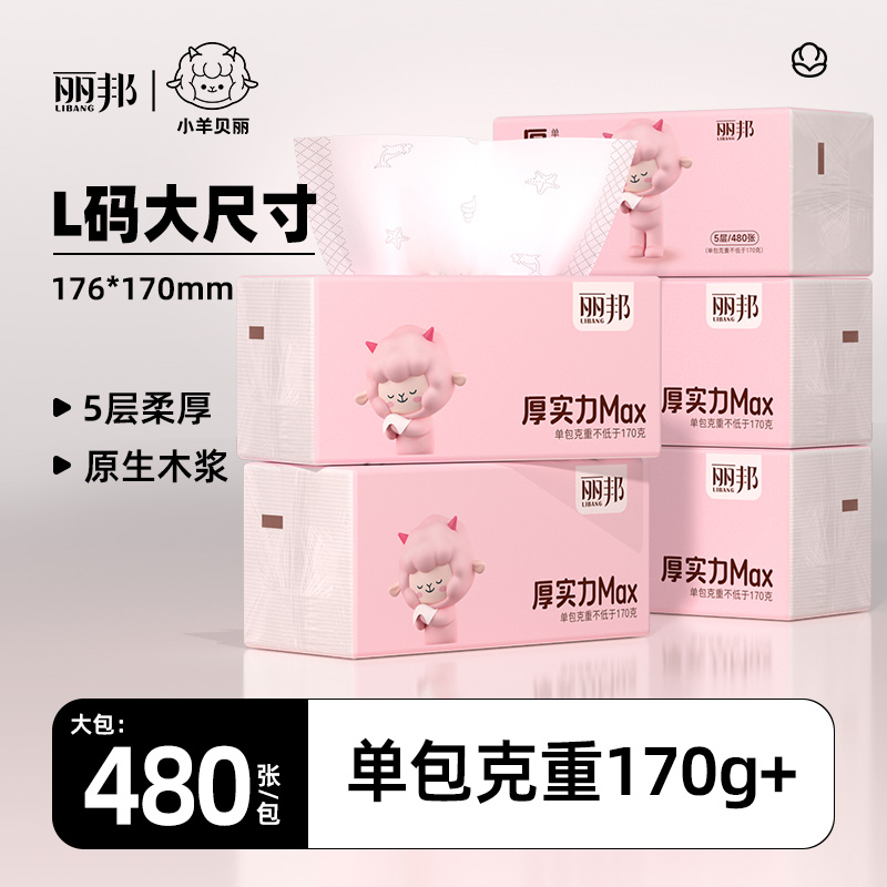 丽邦抽纸大包大尺寸480张