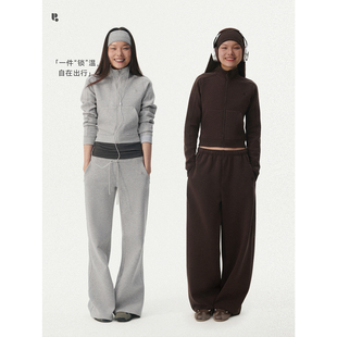 HaveRice自在生活系列 立领锁温卫衣 拉绒空气层复古显瘦短外套