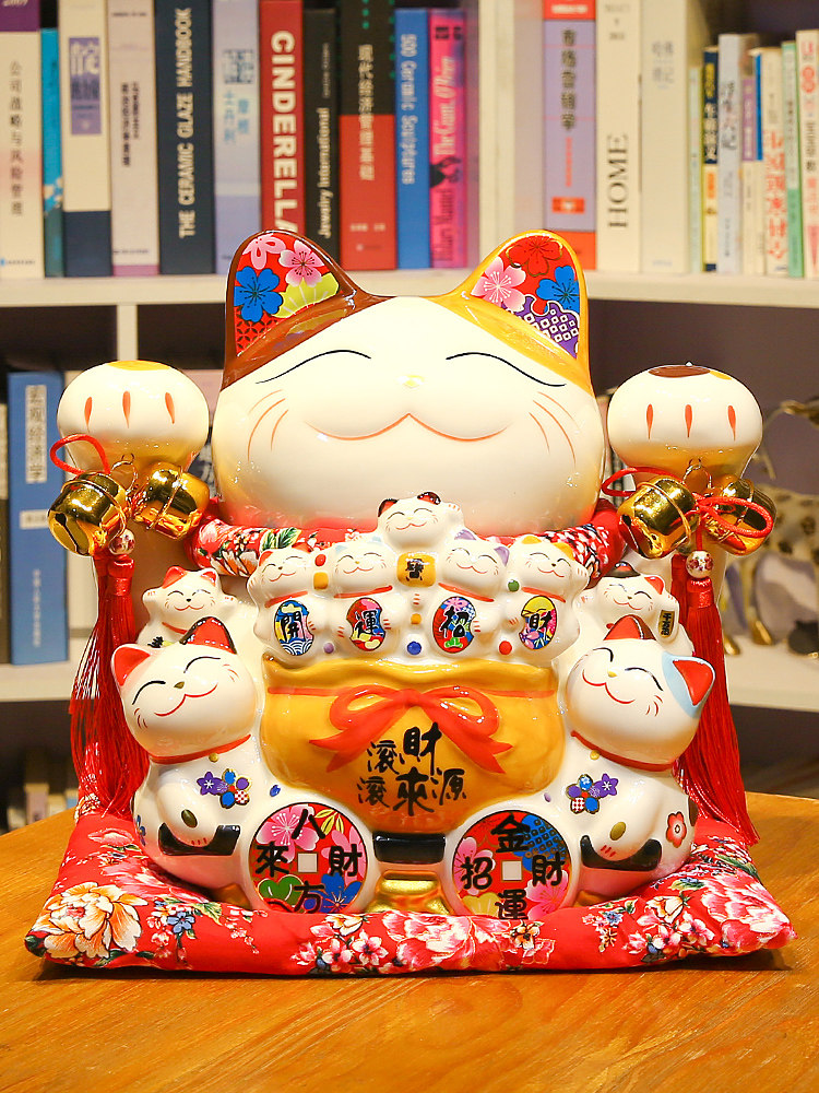 超大幸运猫礼品店开业礼品陶瓷储钱罐客厅家居装饰幸运猫饰品