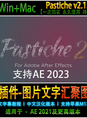 AE插件-图片汇聚文字汇聚图形电子相册动画工具 Pastiche v2.1.15