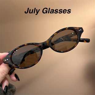 韩系玳瑁色书呆子墨镜复古偏光太阳镜ins时髦街拍miu墨镜近视墨镜