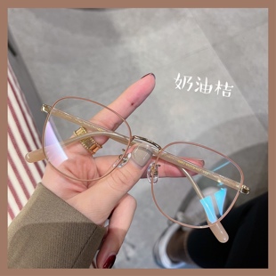 韩版 网红ins风金属方形近视眼镜框女素颜显瘦可配高度数眼镜架潮
