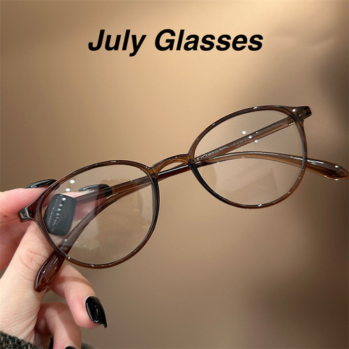 娜娜同款超轻TR90复古咖啡茶小椭圆框圆脸显瘦可配度数近视眼镜韩