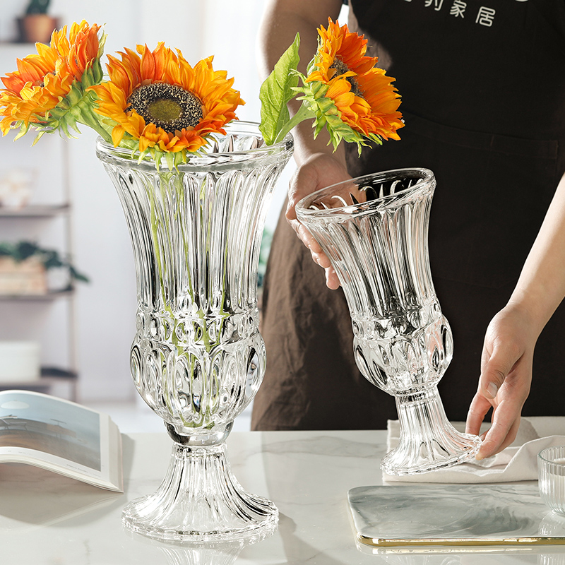 晋豹欧式玻璃山西高脚花瓶