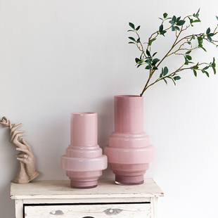 北欧艺术玻璃陶瓷大花瓶轻奢高级感摆件客厅插花雪柳冬青专用落地