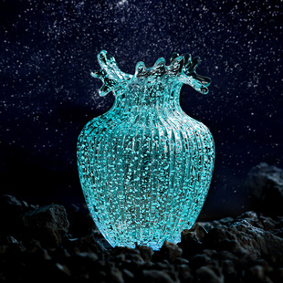 网红ins风夜光欧式简约透明玻璃花瓶电视柜餐桌玄关装饰插花摆件