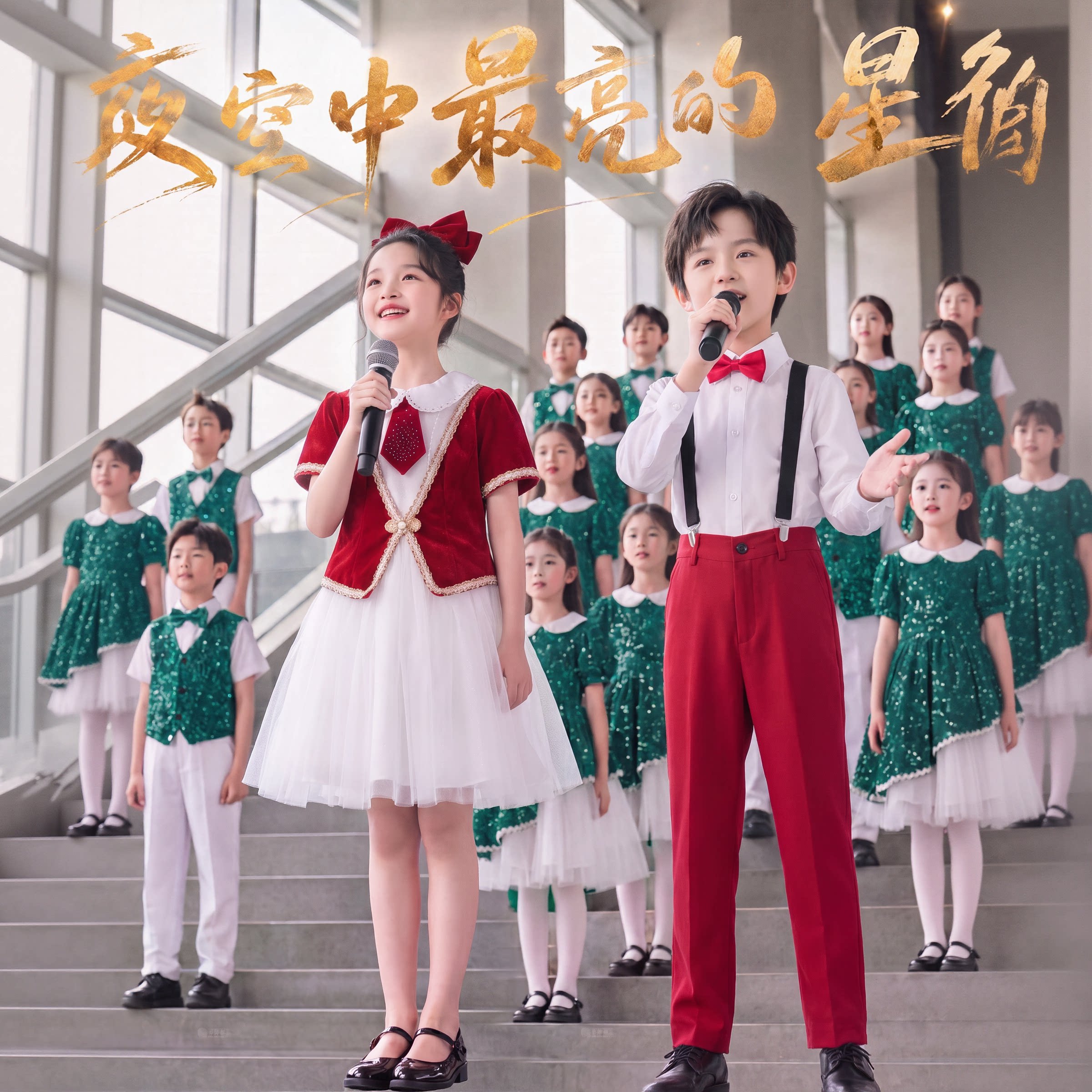 中小学生男女童合唱朗诵演出服