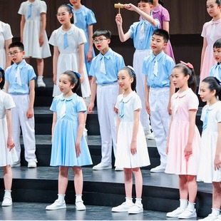 国庆儿童合唱服演出服女童舞蹈大合唱团中小学生爱国朗诵表演服装