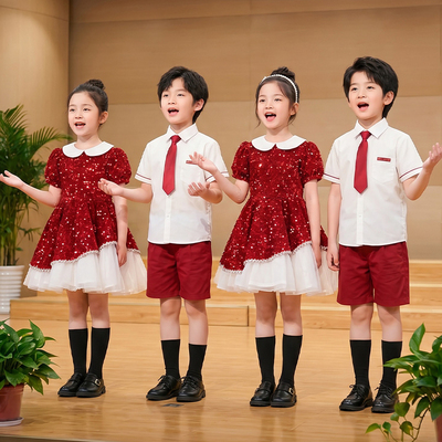 六一男女童合唱朗诵纱裙演出服
