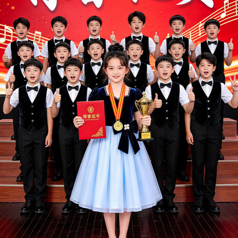 初高中女童学院风合唱演出服