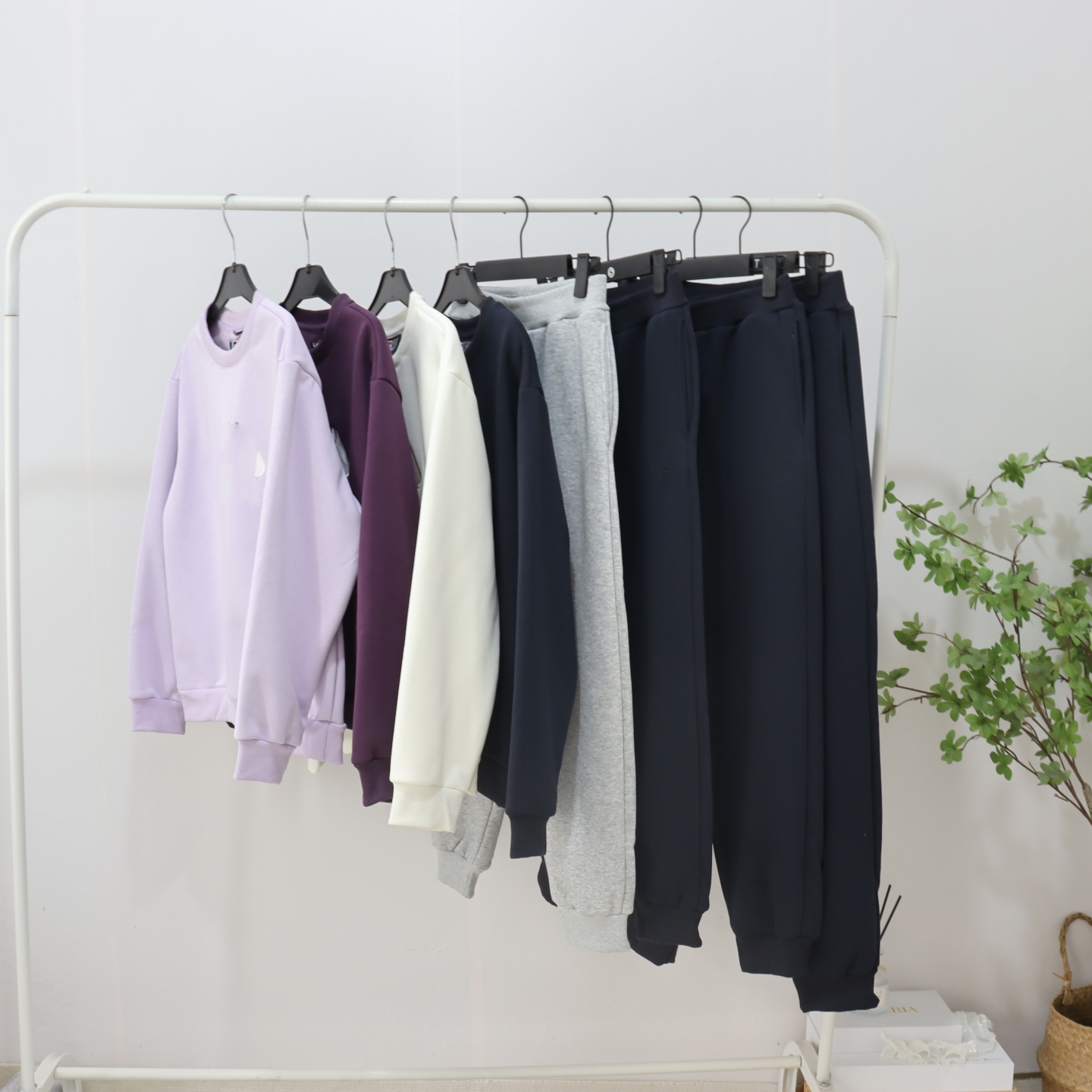 加绒加厚运动服套装25秋冬男女中大童一体绒卫衣+运动裤 偏小一码