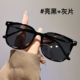 韩系偏光墨镜玳瑁方框休闲度假2026新款 大框显瘦女可配近视太阳镜