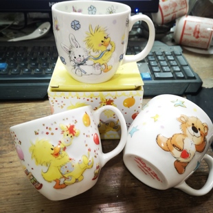 可爱卡通suzy 爱心杯 米饭碗 餐具 zoo儿童爱心熊陶瓷碗 正版