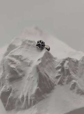 F-136钛合金耳钉唇钉黑色可爱小猫爪耳骨钉0.9牙防过敏穿刺饰品