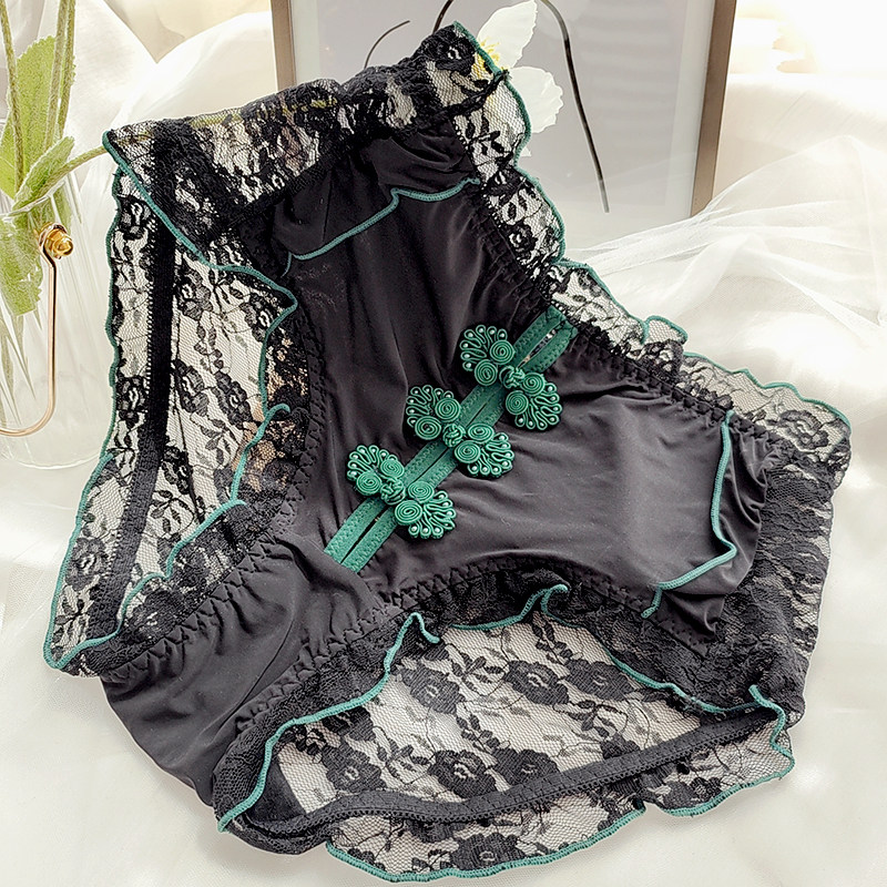 民族风复古盘扣性感蕾丝大码女内裤胖mm200斤高腰夏薄款透气短裤,女士内衣/男士内衣/家居服,女三角裤,淘宝优惠券,粉丝福利购,淘宝优惠卷