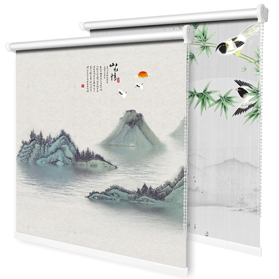 短款中式卫生间全遮光防晒小窗帘