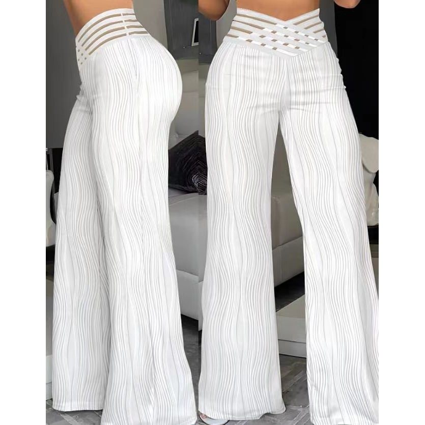 夏季欧美水波纹高腰直筒休闲阔腿镂空洋气肌理感宽松垂感长裤,个性定制/设计服务/DIY,连衣裙加工定制,淘宝优惠券,粉丝福利购,淘宝优惠卷