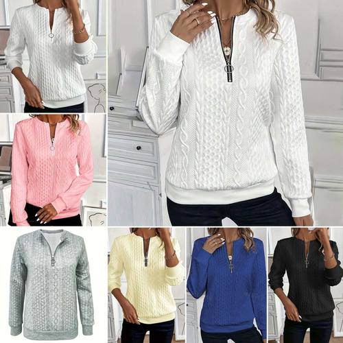 跨境平多多货源女卫衣秋冬夹棉卫衣女 拉链卫衣女女士外套开衫