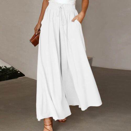 Elastic waistband high waisted skirt pants松紧腰带高腰裙裤女