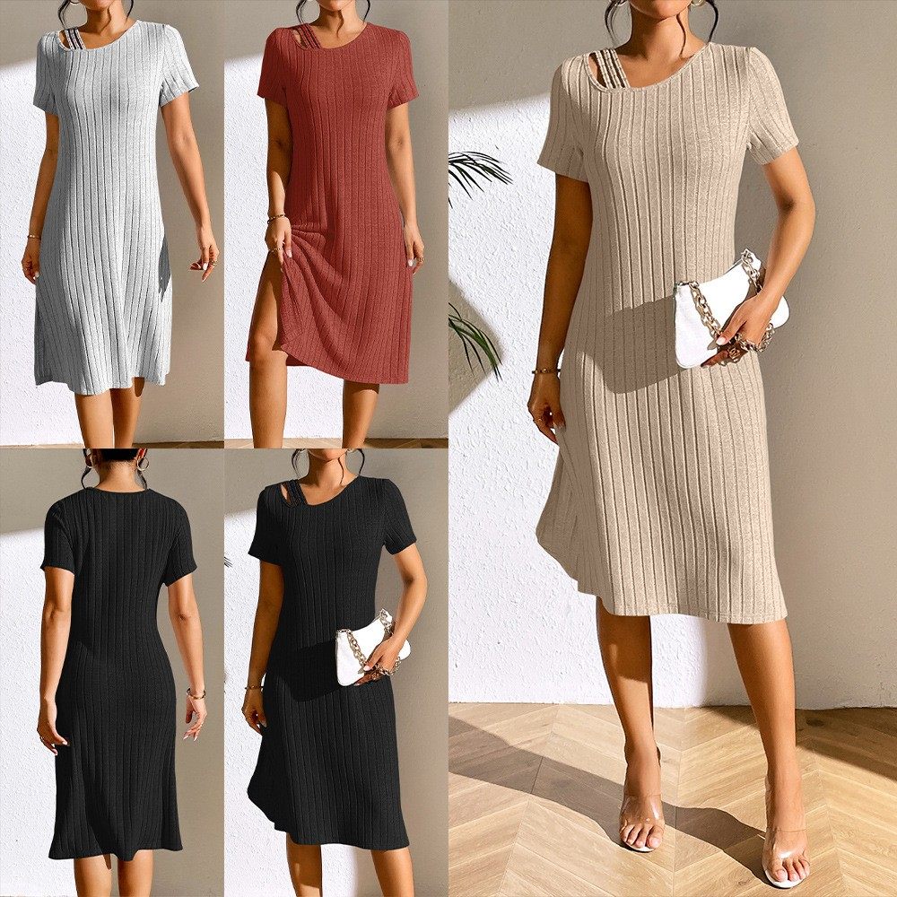 亚马逊欧美跨境女装 纯色性感性感开叉修身包臀短袖连衣裙 女,个性定制/设计服务/DIY,连衣裙加工定制,淘宝优惠券,粉丝福利购,淘宝优惠卷