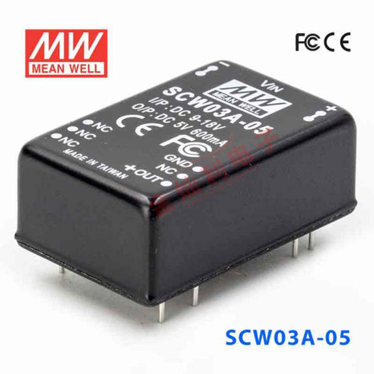 台湾明纬DC-DC模块电源 SCW03A-05 3W 9~18V转5V0.6A单路输出