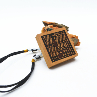 红心枣木六壬六丁六甲吊坠六甲神印