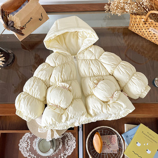 儿童2025冬季新款女童新国标宝宝90白鸭绒连帽黄色糖果羽绒服